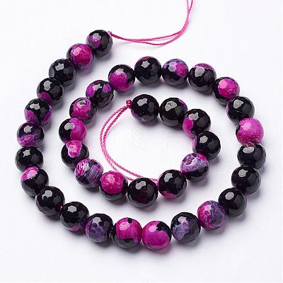 Natural Fire Crackle Agate Beads Strands G-D210-10mm-M1-1