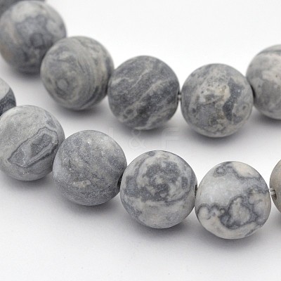 Natural Map Stone/Polychrome Jasper/Picasso Stone/Picasso Jasper Beads Strands G-D657-10mm-1