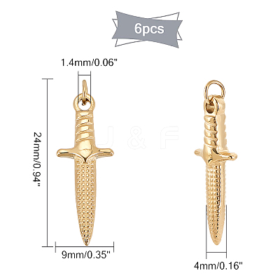 6Pcs 304 Stainless Steel Pendants STAS-UN0031-18-1