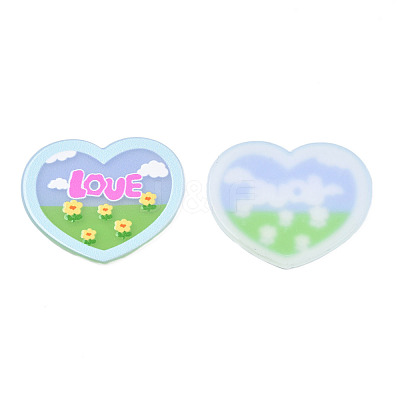 Transparent Printed Acrylic Cabochons TACR-N016-04-1