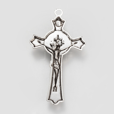 Tibetan Style Alloy Pendant Rhinestone Settings TIBE-S310-047AS-LF-1