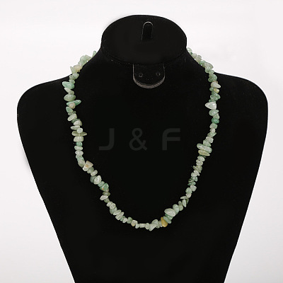 Natural Green Aventurine Chip Beaded Necklaces for Women FS-WG9F5E2-01-1
