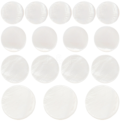 40Pcs 4 Styles 1-Hole Natural Shell Shank Buttons BUTT-CY0001-38-1