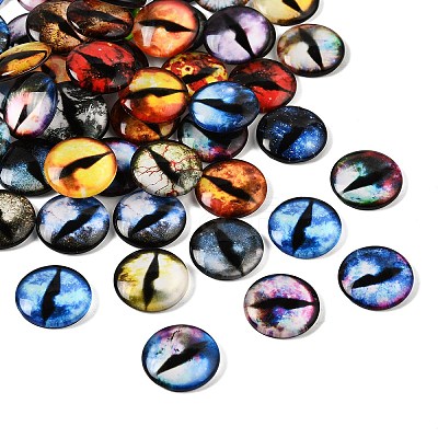 Printed Transparent Glass Cabochons GL-CBAA22A-07-1