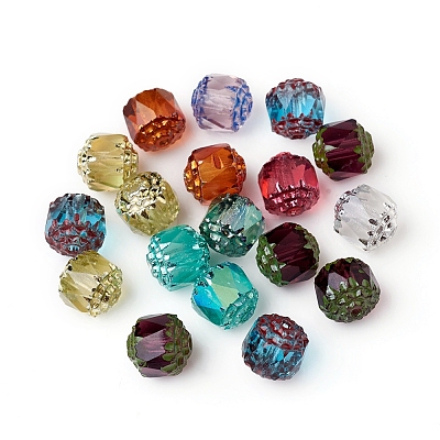 Electroplated Czech Glass Beads GLAA-G077-28C-1