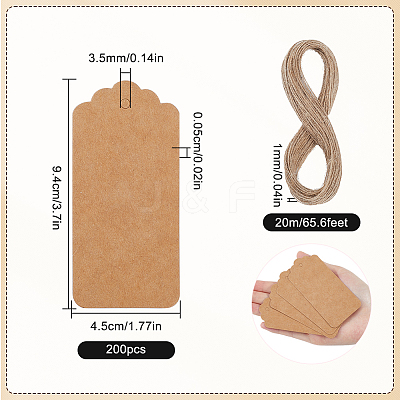200Pcs Blank Kraft Paper Gift Tags CDIS-SP0001-10D-1