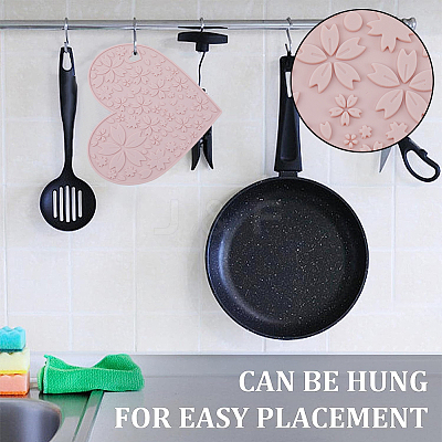2Pcs 2 Colors Silicone Hot Mats for Hot Dishes AJEW-GF0008-29B-1