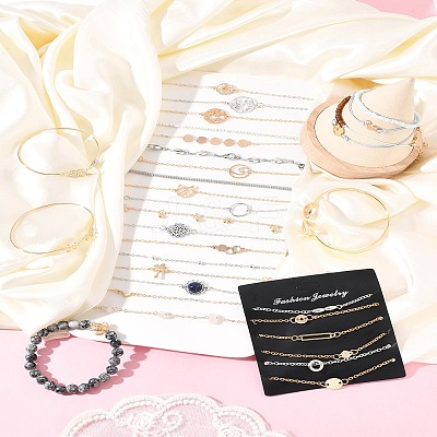 8Sets 8 Styles Iron Alloy Link Bracelets Set for Women BJEW-FS0001-10-1