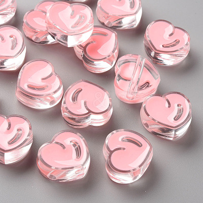 Transparent Enamel Acrylic Beads X-TACR-S155-004E-1