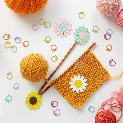 Sunflower Silicone Knitting Needle Point Protectors DIY-NB0010-91-1