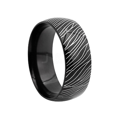 Stripe Pattern 201 Stainless Steel Finger Rings FS-WG7658E-02-1