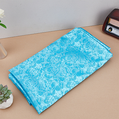 Polyester Flower Pattern Fabric DIY-WH0021-39B-1