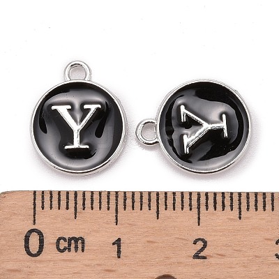 Platinum Plated Alloy Charms X-ENAM-S118-02Y-P-1