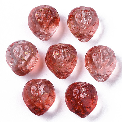 Transparent Spray Painted Glass Beads X-GLAA-R215-01-B02-1