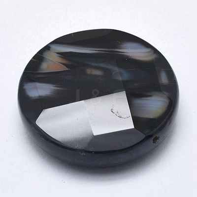 Natural Black Agate Beads G-P384-L-1