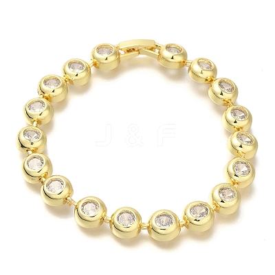 Rack Plating Brass Micro Pave Cubic Zirconia Chain Bracelets BJEW-P336-09G-1