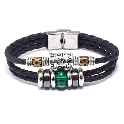 Leather Multi-strand Bracelets BJEW-F352-09P-02-1
