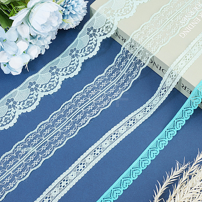 4 Styles Polyester Lace Trim OCOR-GF0005-25B-1
