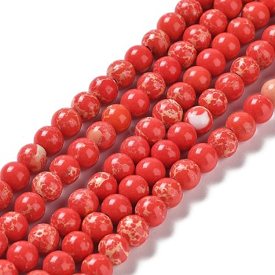 Synthetic Imperial Jasper Beads Strands G-I199-35-6mm-D-1