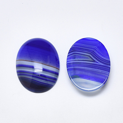 Natural Banded Agate/Striped Agate Cabochons G-T122-22C-1