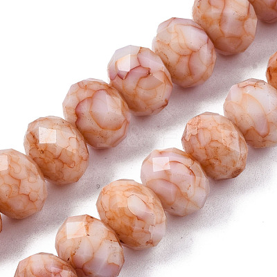 Opaque Baking Paint Glass Beads Strands EGLA-N006-009C-A15-1