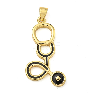Rack Plating Brass Enamel Pendant KK-Z063-39G-02-1
