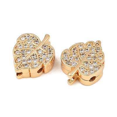 Brass Micro Pave Cubic Zirconia Multi-Strand Links KK-F906-21G-1
