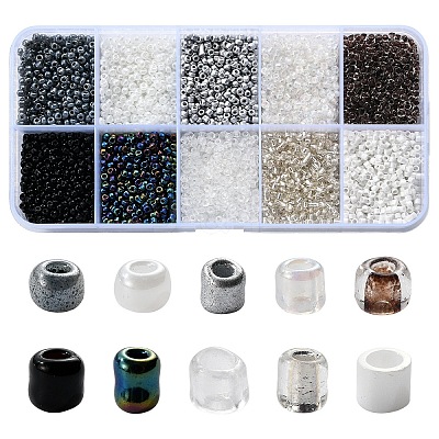 100G 10 Colors Glass Seed Beads SEED-YW0002-89A-1