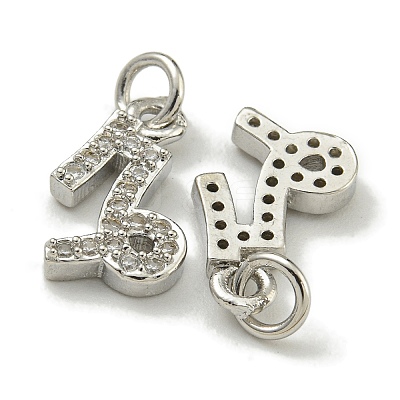 Rack Plating Brass Micro Pave Cubic Zirconia Pendants KK-K386-02L-P-1