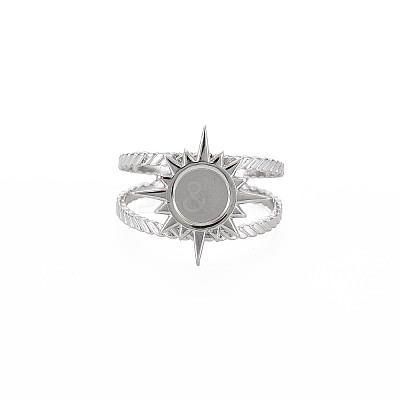 201 Stainless Steel Open Cuff Finger Ring Enamel Settings X-STAS-S119-159A-P-1
