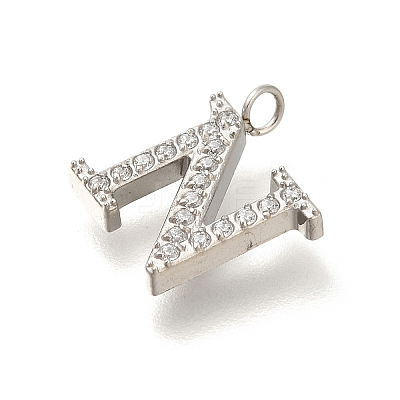 304 Stainless Steel Micro Pave Cubic Zirconia Pendants STAS-H228-06P-N-1