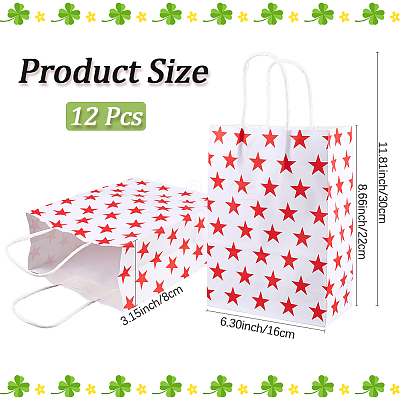 Kraft Paper Star Printed Bags with Handles ABAG-WH20013-08C-1