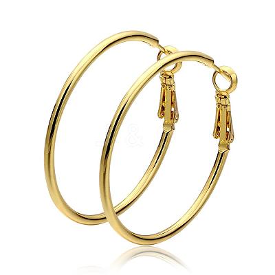 Women Big Earrings Real 18K Gold Plated Eco-Friendly Tin Alloy Big Hoop Earrings EJEW-BB09627-G-1