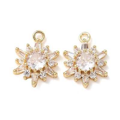 Brass Micro Pave Cubic Zirconia Pendants KK-A295-05G-1