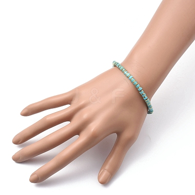 Natural Howlite Stretch Beaded Bracelets BJEW-JB05496-04-1