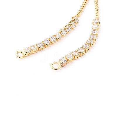 Adjustable Brass Micro Pave Cubic Zirconia Chain Bracelet Making ZIRC-CJ0001-01G-1