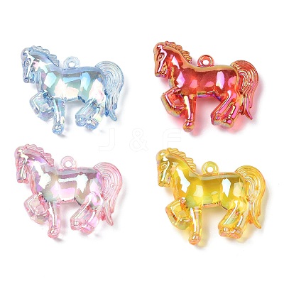 Electroplate Transparent UV Plating Acrylic Pendants OACR-I014-08-1