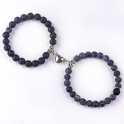 8mm Round Gemstone Beaded Bracelets GW1504-2-1
