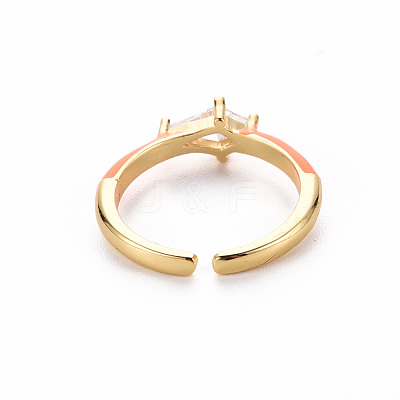 Brass Enamel Cuff Rings RJEW-T016-28D-NF-1