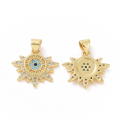 Brass Micro Pave Cubic Zirconia Pendants ZIRC-P106-23G-1