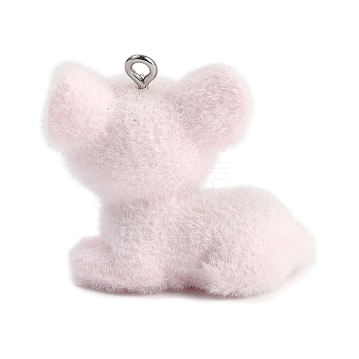 Animal Theme Flocky Resin Pendants RESI-M051-01A-1