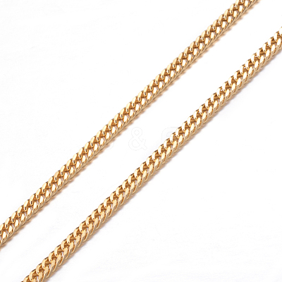 304 Stainless Steel Curb Chain Necklaces NJEW-P147-03G-1