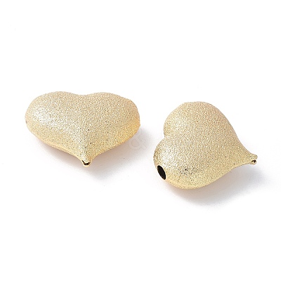 Heart Brass Beads KK-F892-36G-1