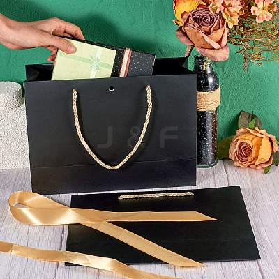 6Sets Rectangle Paper Gift Storage Bags with Handle CARB-TA0001-04B-1
