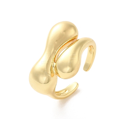Brass Open Cuff Rings RJEW-P098-05G-1