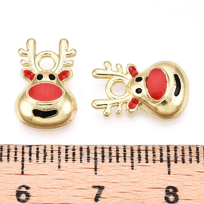 Golden Plated Alloy Enamel Charms ENAM-D040-E01-G-1