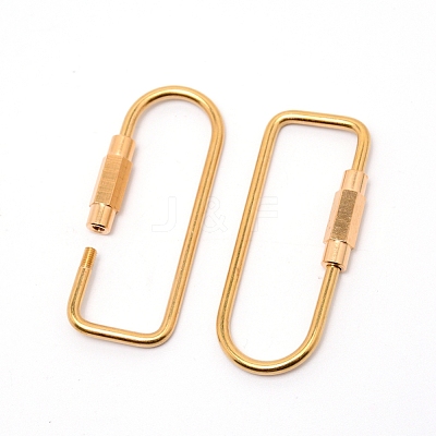 Embryo Brass Screw Carabiner Lock Charms KK-TAC0004-01G-1