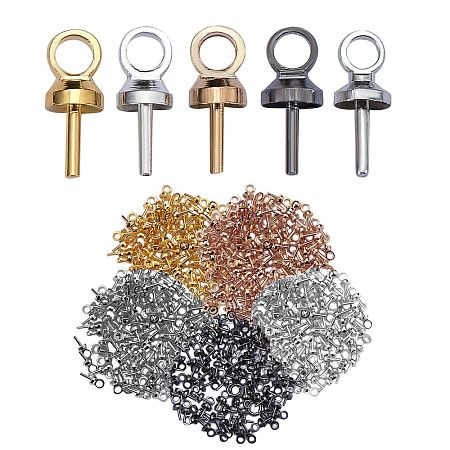 100Pcs 5 Colors Brass Cup Peg Bails Pendants KK-SZ0005-26-1