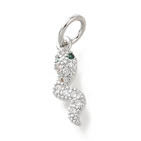Brass Micro Pave Cubic Zirconia Pendants KK-V007-007P-03-1-1