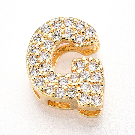 Brass Micro Pave Cubic Zirconia Charms KK-N254-217G-G-1